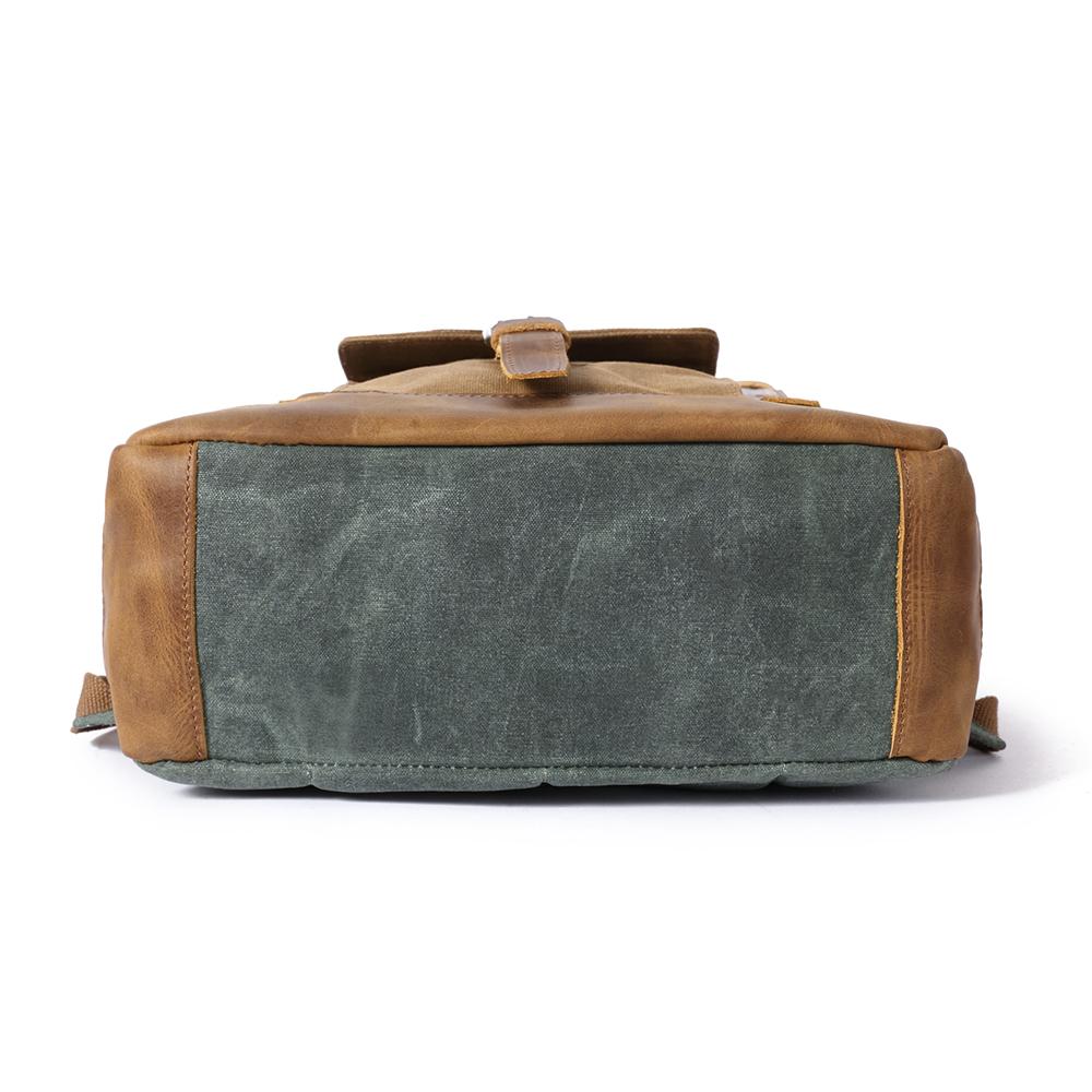 Waxed Canvas and Leather Backpack CB01-KKICO
