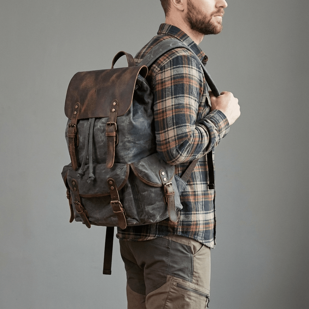 Canvas Leather Backpack CB10-KKICO