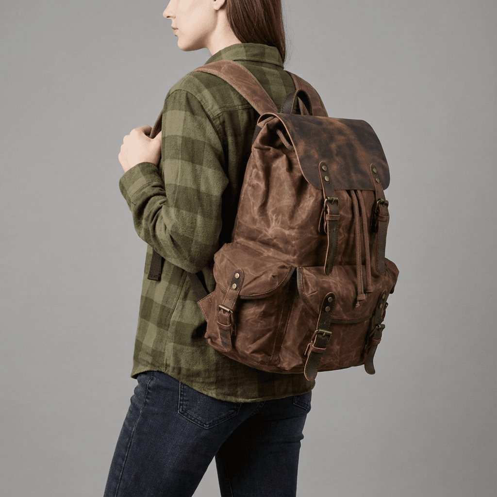 Canvas Leather Backpack CB10-KKICO