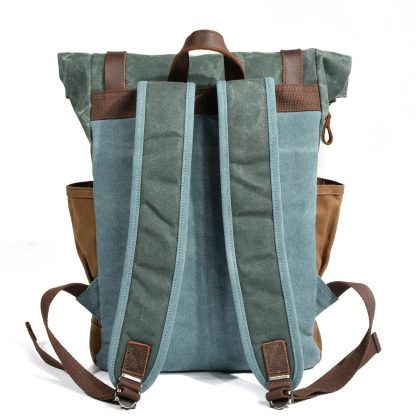Waxed Canvas Roll Top Backpack CB06-KKICO