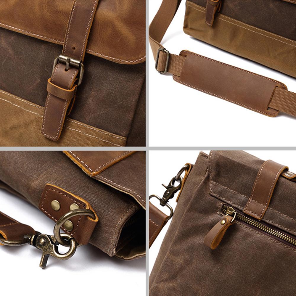 WINNIPEG Waxed Canvas Messenger Bag-KKICO