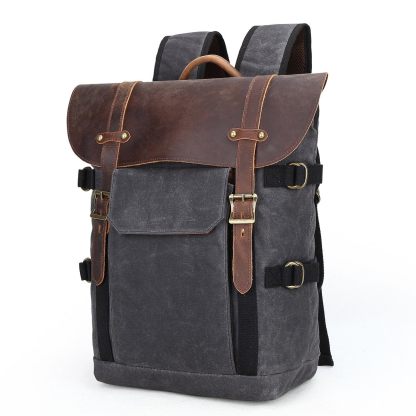 Canvas and Leather Camera Backpack CB07-KKICO