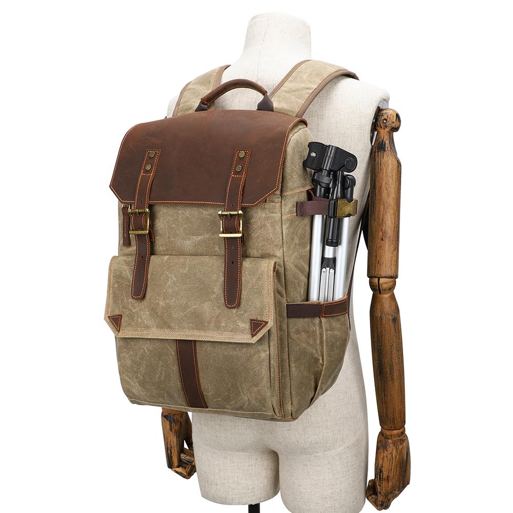 Waxed Canvas Camera Backpack CB08-KKICO