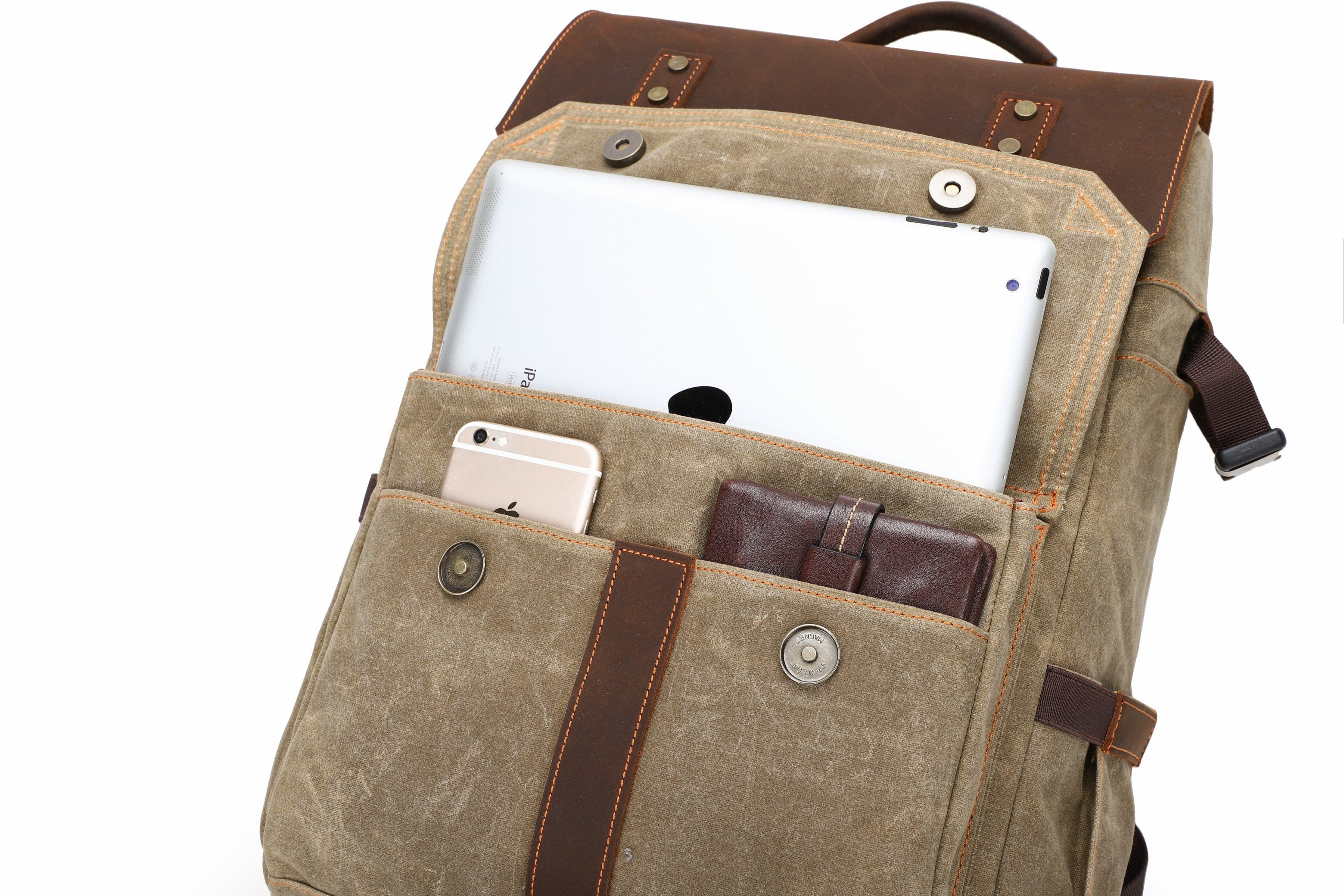 Waxed Canvas Camera Backpack CB08-KKICO