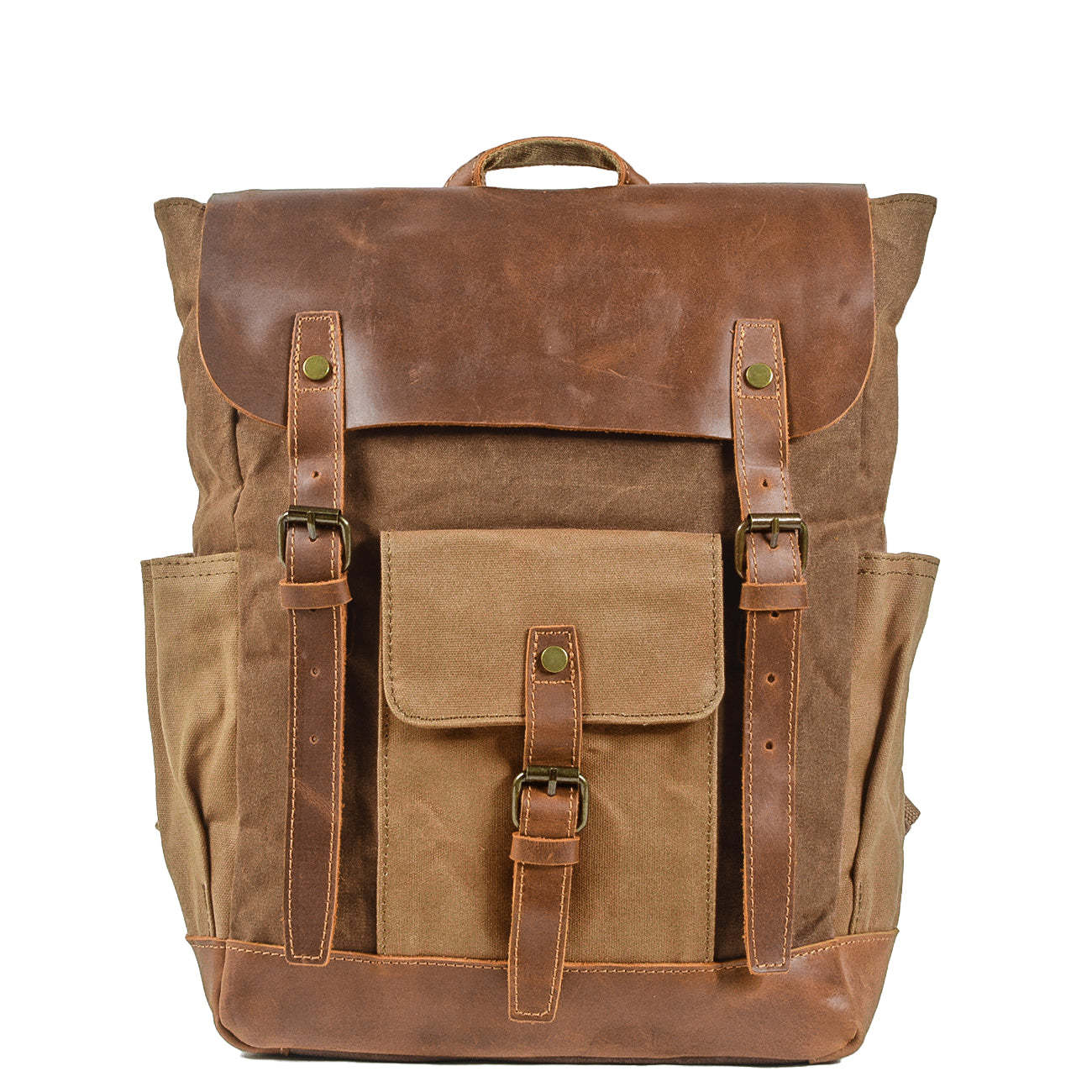 Waxed Canvas and Leather Backpack CB01-KKICO