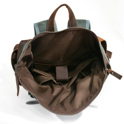 Waxed Canvas Roll Top Backpack CB06-KKICO