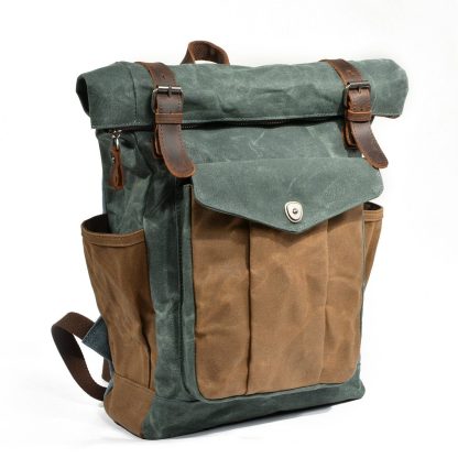 Waxed Canvas Roll Top Backpack CB06-KKICO