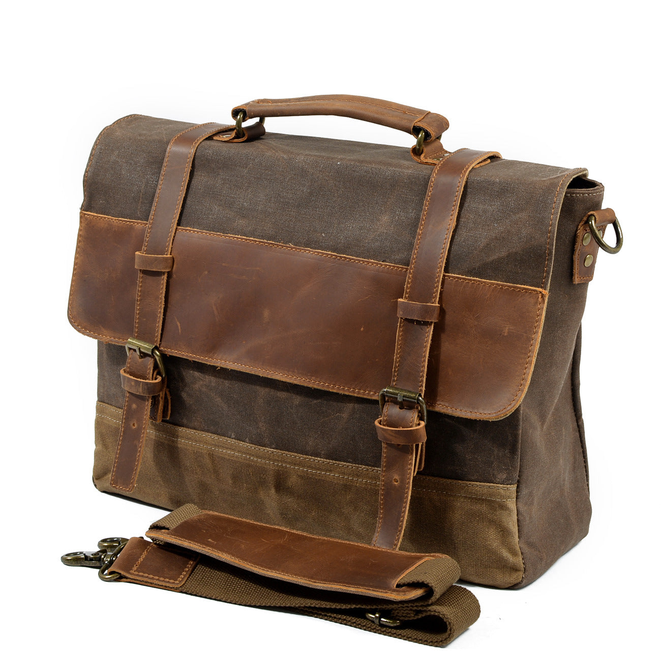 WINNIPEG Waxed Canvas Messenger Bag-KKICO