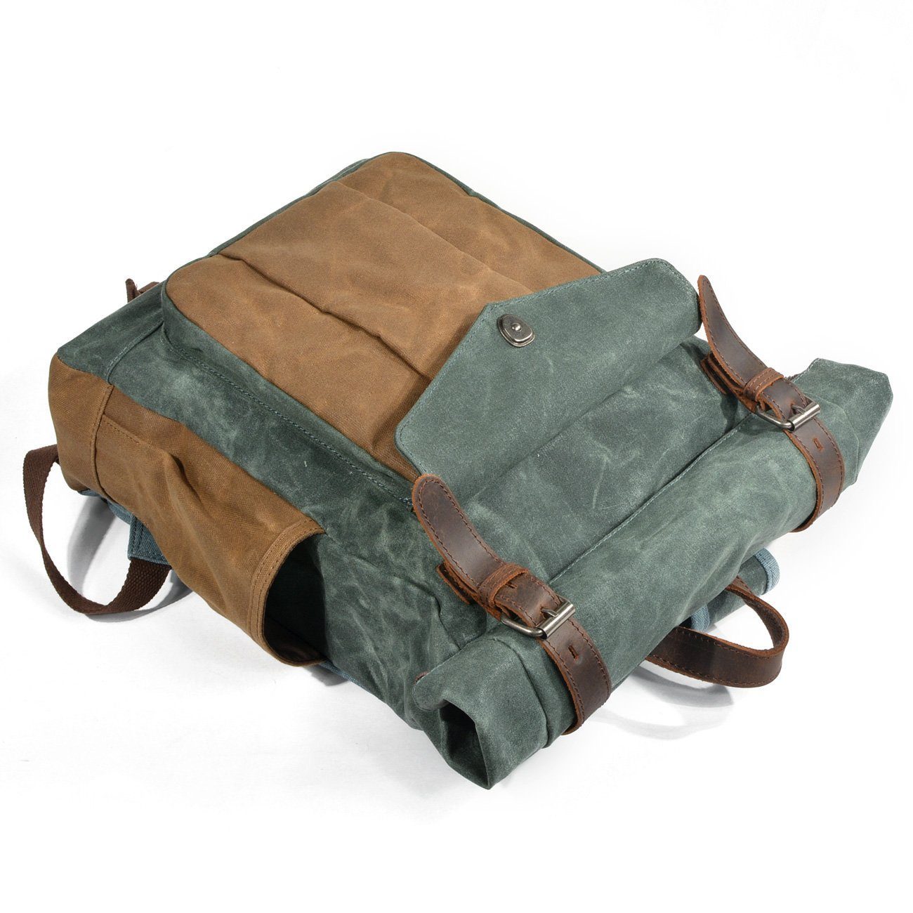 Waxed Canvas Roll Top Backpack CB06-KKICO