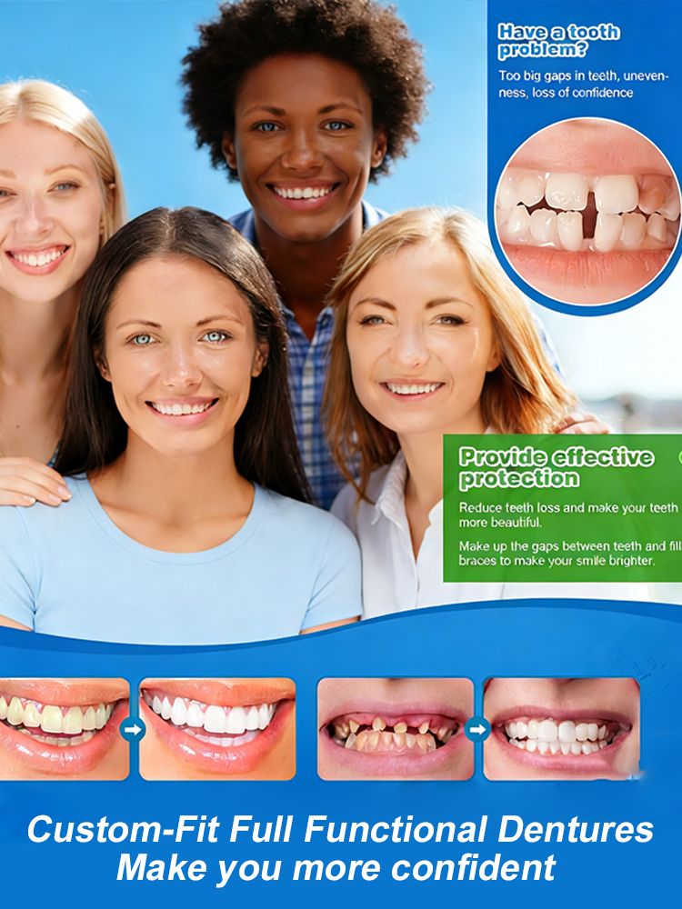 【100% adaptive denture set that fits snugly】Not easy to fall off, fits naturally and perfectly👍Buy one get one free, 98.9% positive reviews, 99% repurchase rate!