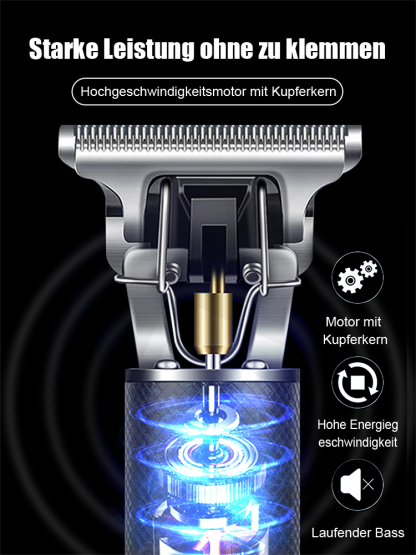 Vergessen Sie lästige Stoppeln am Nachmittag【Geräuschlos und ohne Hängen】Elektrischer Haarschneider für Ölkopf & Gravur