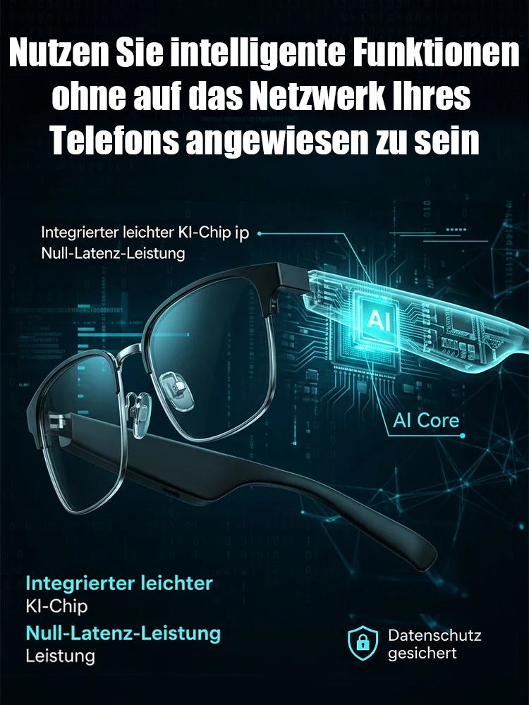 😎Intelligente Farbwechsel-Touch-Steuerung und Sprachsteuerung: KI-intelligente Brille
