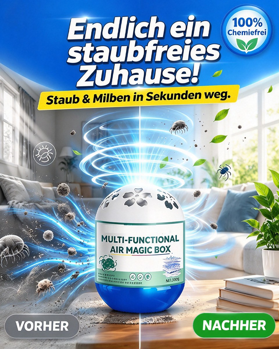 【Kraftvolle Entfernung von 99,9 % des Staubs in Mikrometergröße】 🌬️ Smartes Staub- & Luftreinigungs-System – Für ein gesundes Zuhause