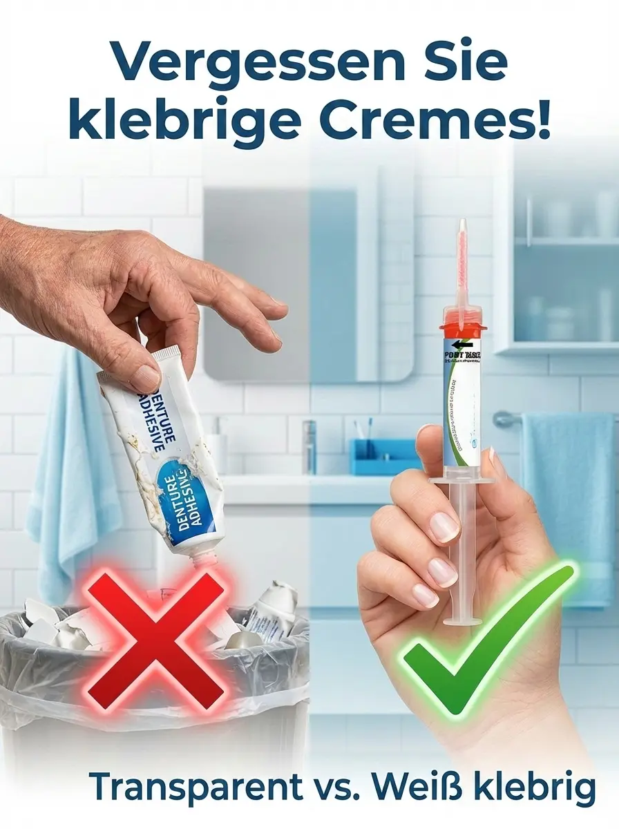  🇩🇪 Schluss mit klebriger Haftcreme! Fester Halt für Ihre Prothese.
