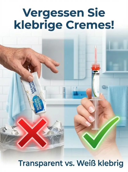  🇩🇪 Schluss mit klebriger Haftcreme! Fester Halt für Ihre Prothese.
