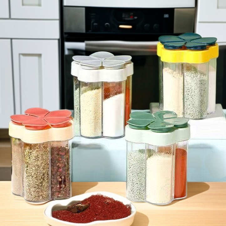 Több rekeszes műanyag fűszeres doboz