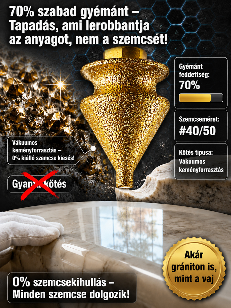 【Kőipari szövetség ajánlja soha nem omló szélek】Vákuumos forrasztott gyémánt csiszolófej