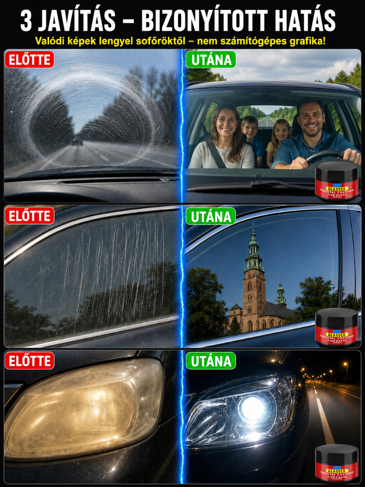  Autóüveg polírozó karceltávolító paszta