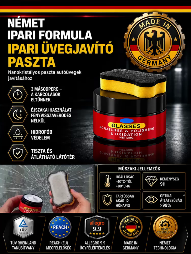  Autóüveg polírozó karceltávolító paszta