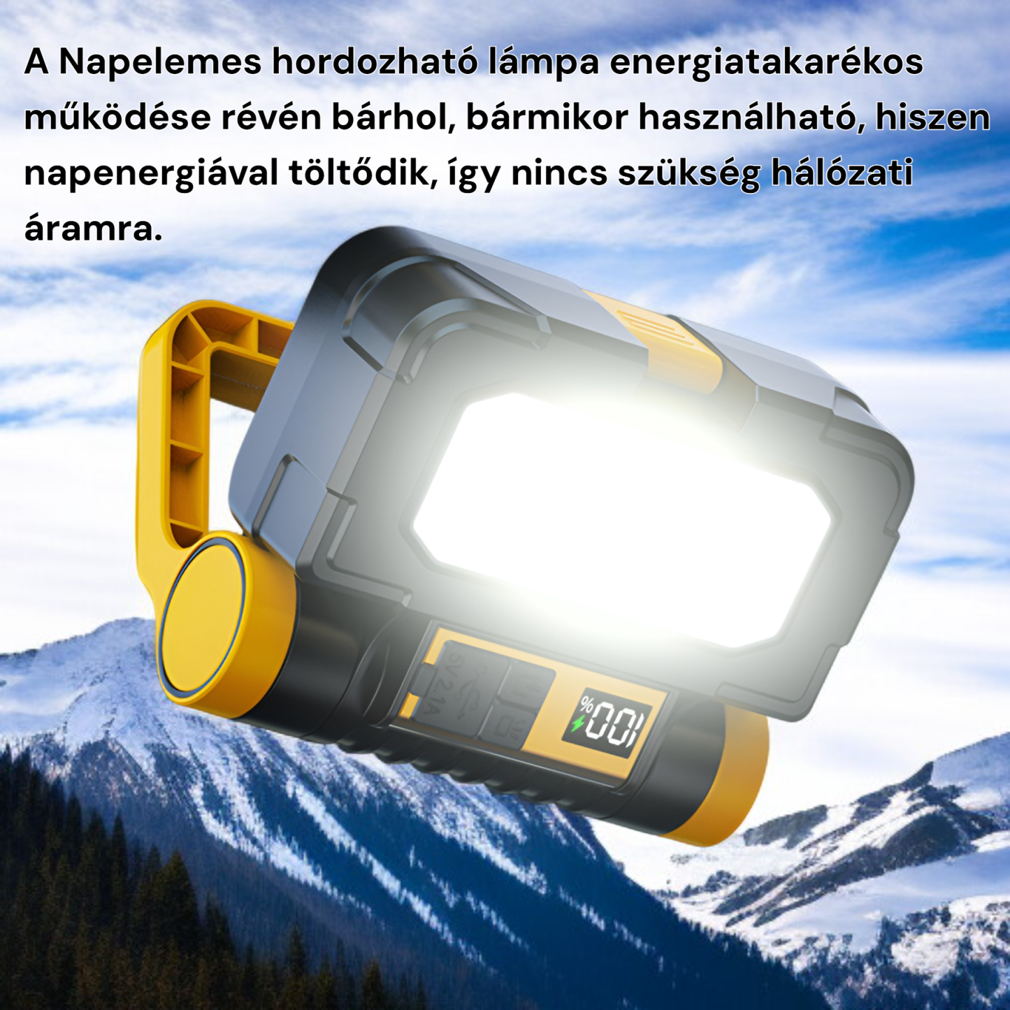 Napelemes hordozható lámpa