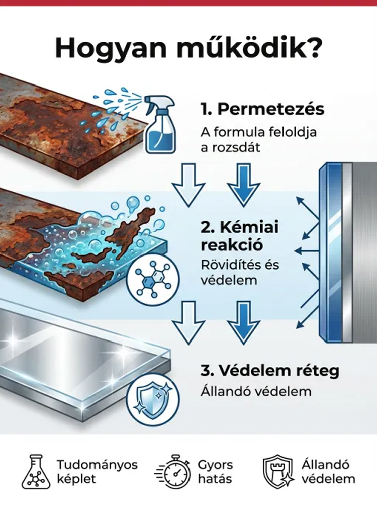 Autó rozsdaeltávolító + javító + polírozó 3 az 1-ben spray