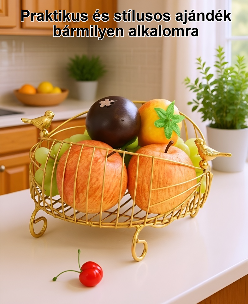 Luxus gy&uuml;m&ouml;lcskos&aacute;r eleg&aacute;ns elrendez&eacute;ssel doh&aacute;nyz&oacute;asztalon