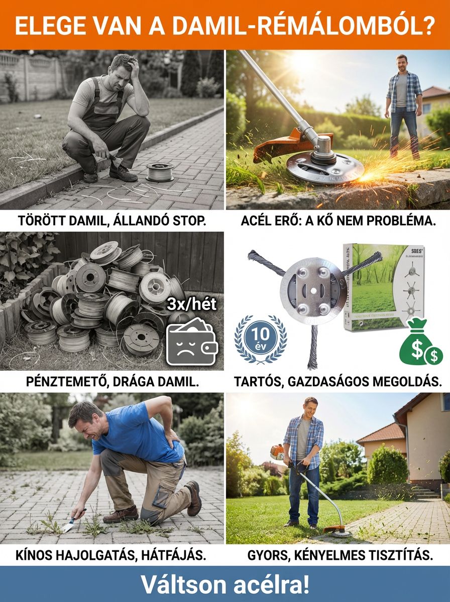 Kis lítium akkumulátoros acélszálas fűnyírófej fűnyíró tartozékok