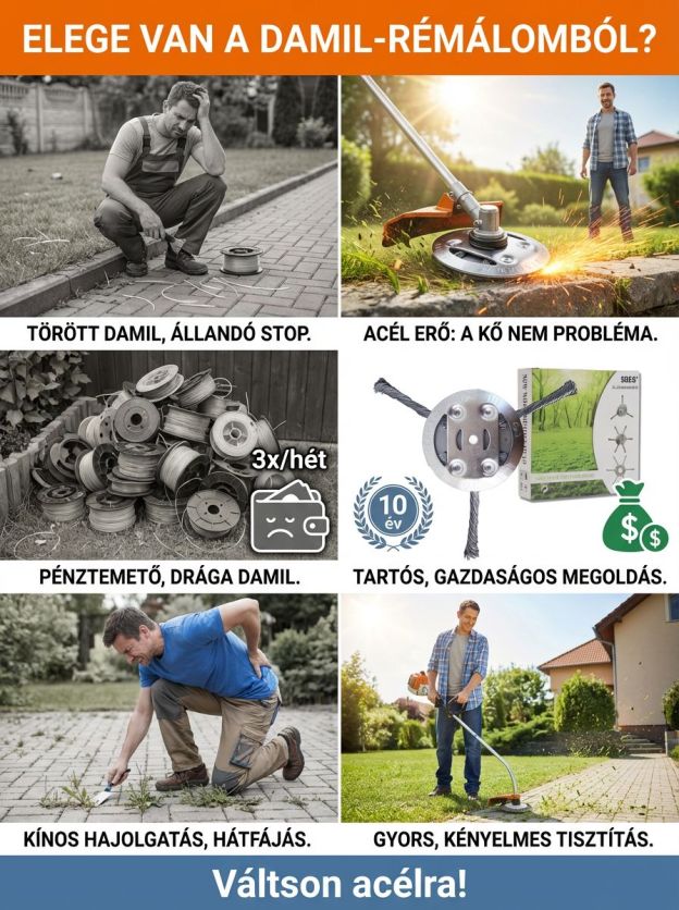 Kis lítium akkumulátoros acélszálas fűnyírófej fűnyíró tartozékok