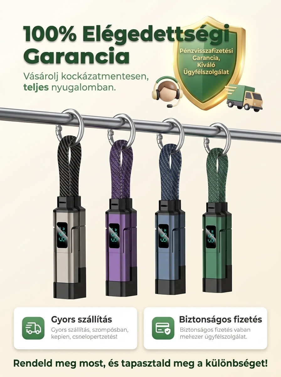 4 az 1-ben 65W gyorstöltő, Akár -50% kedvezmény ma!