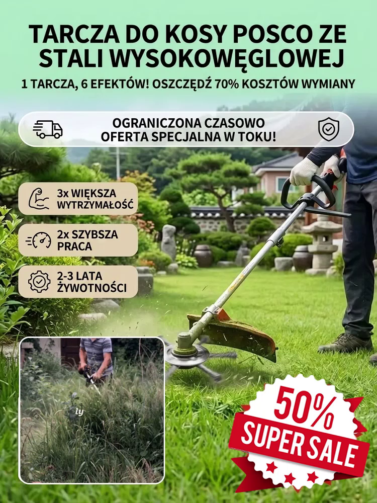 Specjalne koło do usuwania chwastów do kosiarki benzynowej