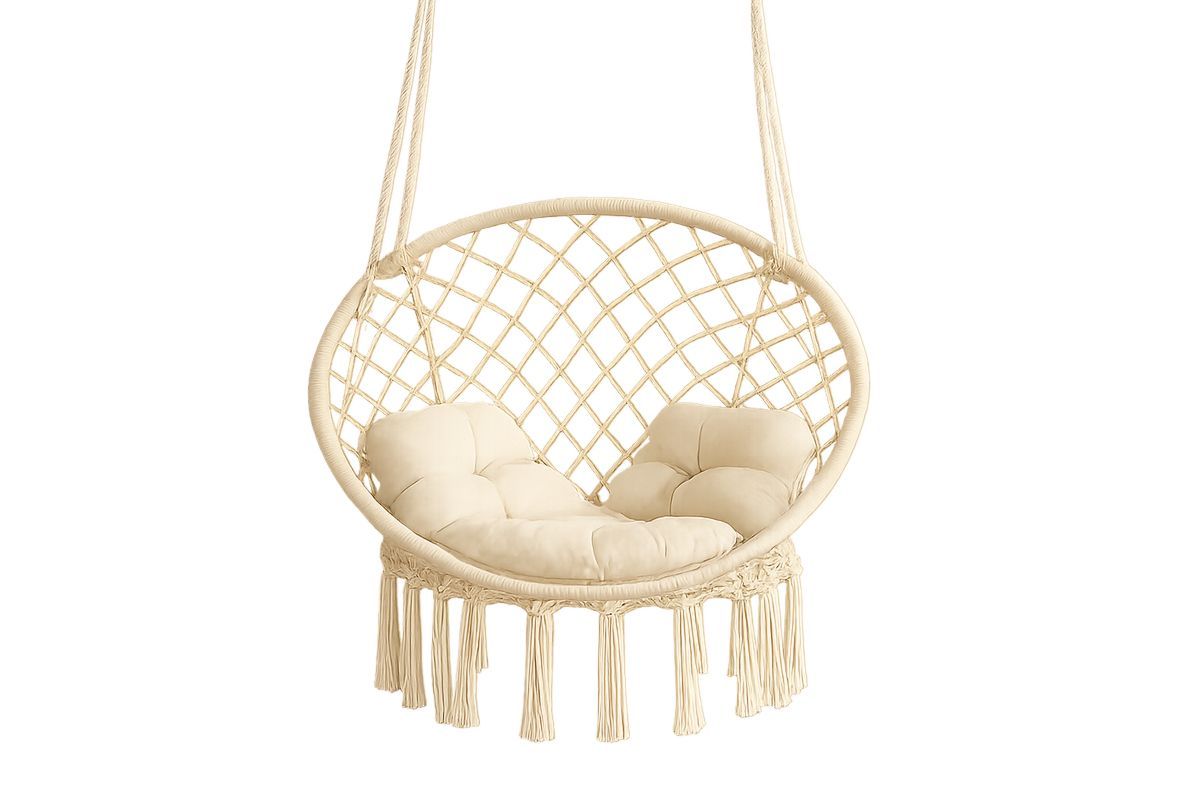 Puuvilla/Makramee Riipputuoli Kermanvärinen-Verdeharmonia