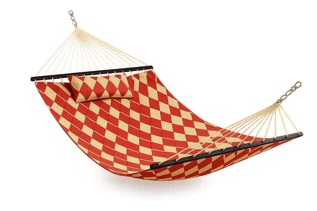 Puuvillakangas Riippumatto Tyynyllä Punainen/Beige-Verdeharmonia