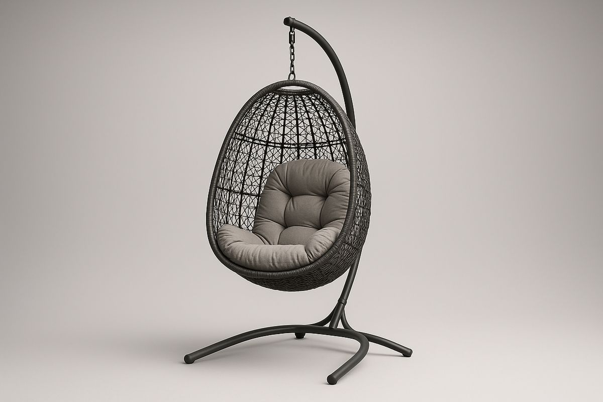 Riipputuoli rottinki teräs tummanharmaa pehmuste-Verdeharmonia