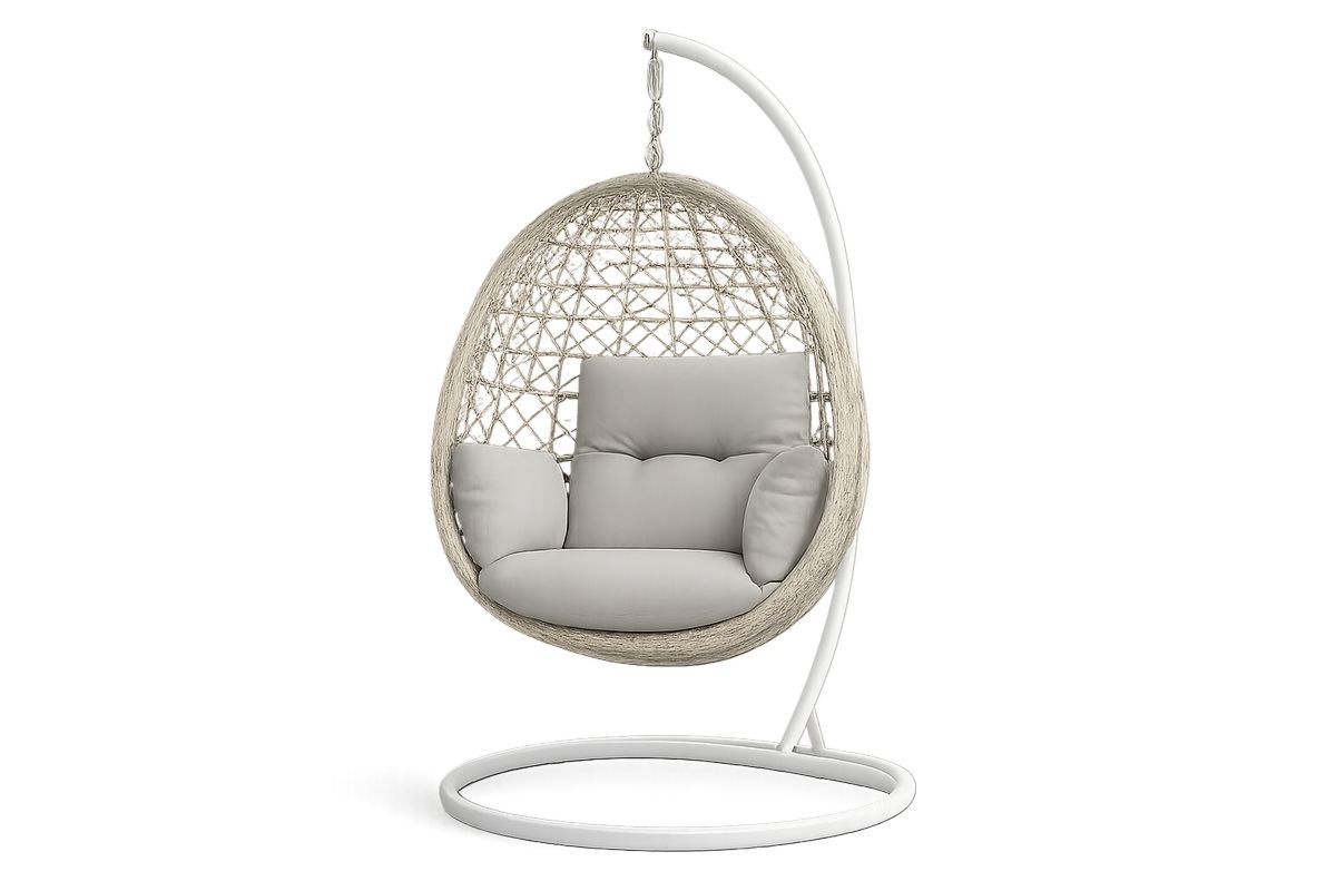 Riippuva tuoli polyrottinki vaaleanharmaa-Verdeharmonia