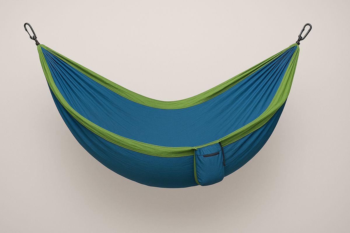 Ulkokäyttöön sopiva nylonriippumatto, 275x140 cm, sininen/vihreä-Verdeharmonia