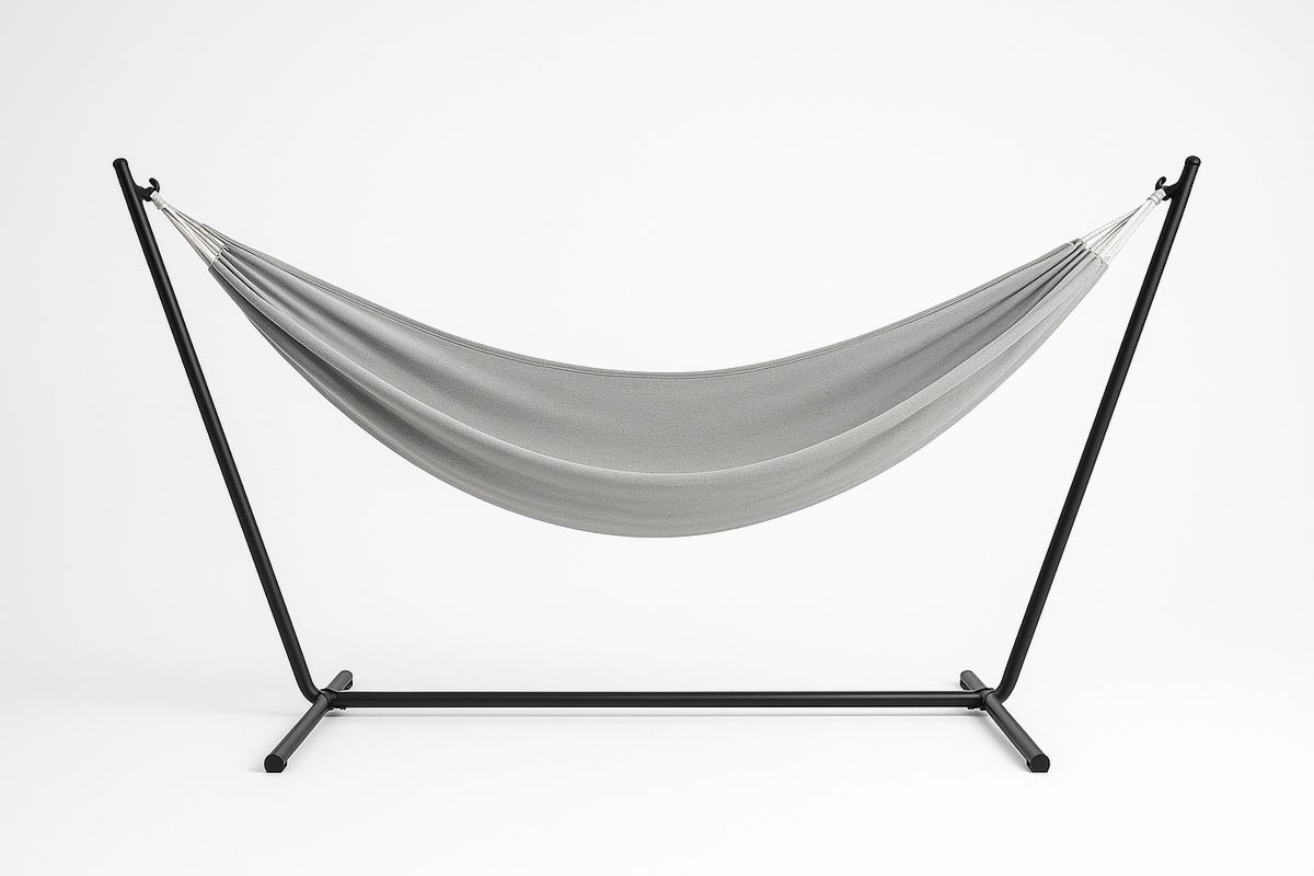 Harmaa teräsrunko riippumatto 300 cm x 100 cm-Verdeharmonia