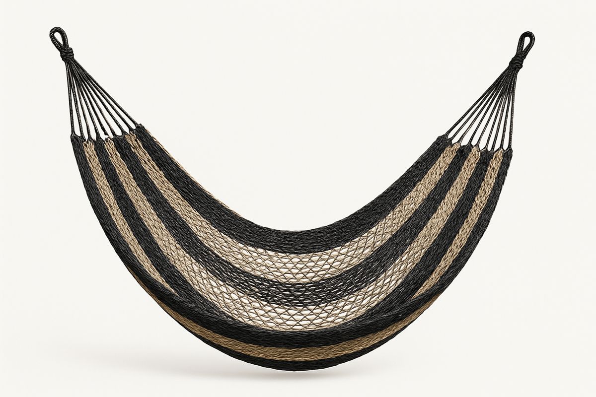 Polypropeeni Riippumatto 200 cm Musta/Beige-Verdeharmonia