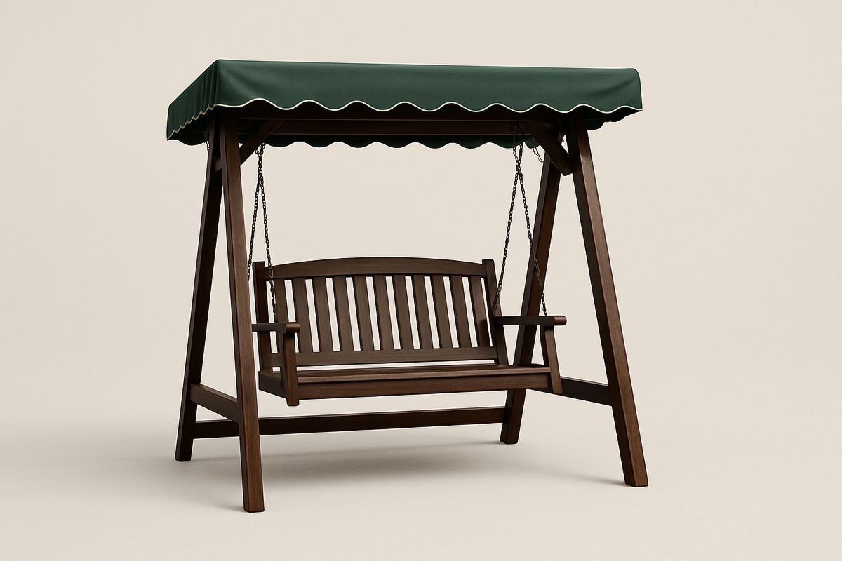 Puisenkeinu polyesterikatto tummanruskea/vihreä-Verdeharmonia