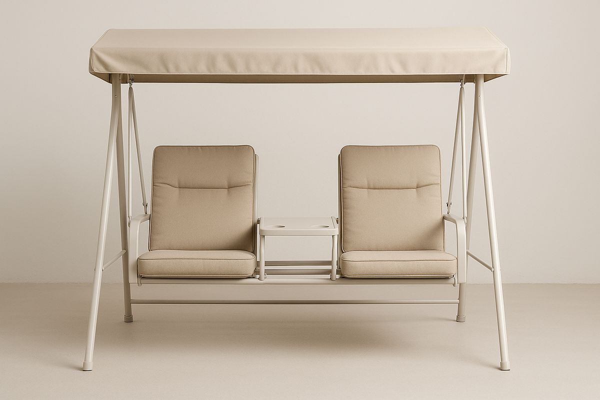 Ulkokeinu teräsrunko ja polyesterikangas beige-Verdeharmonia