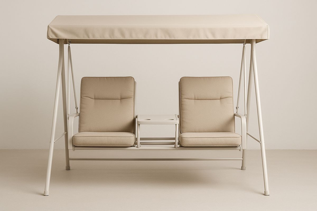 Ulkokeinu teräsrunko ja polyesterikangas beige-Verdeharmonia