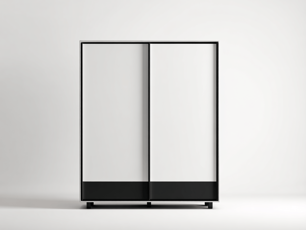 Szafa przesuwna 160×62×210 cm – biało-czarna – nowoczesny minimalistyczny styl-Hubuna