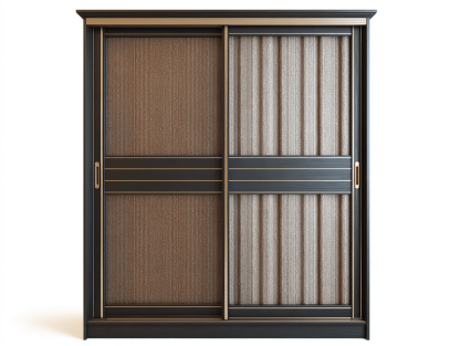 Szafa z przesuwnymi drzwiami – czarno-brązowa – 200×180×60 cm-Hubuna