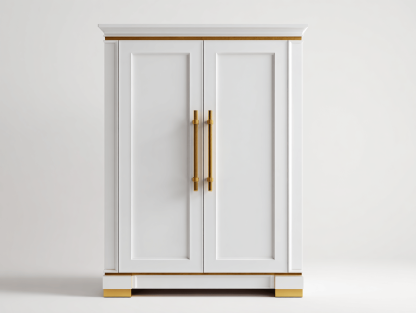 Szafa dwudrzwiowa 100×60×200 cm – płyta MDF biała – do przechowywania ubrań – styl nowoczesny minimalistyczny-Hubuna