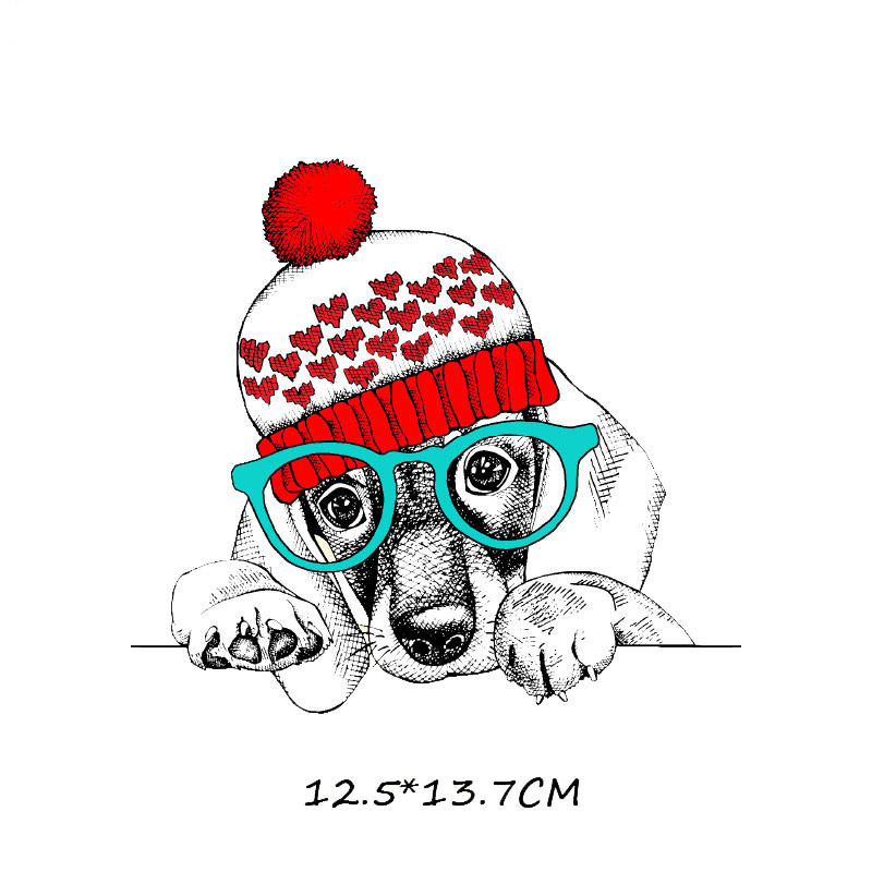 Cartoon dog pattern - Grade A, highly vibrant, washable， heat transfer printing， Kodak transfer print, offset printing， sticker texture