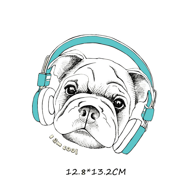 Cartoon dog pattern - Grade A, highly vibrant, washable， heat transfer printing， Kodak transfer print, offset printing， sticker texture