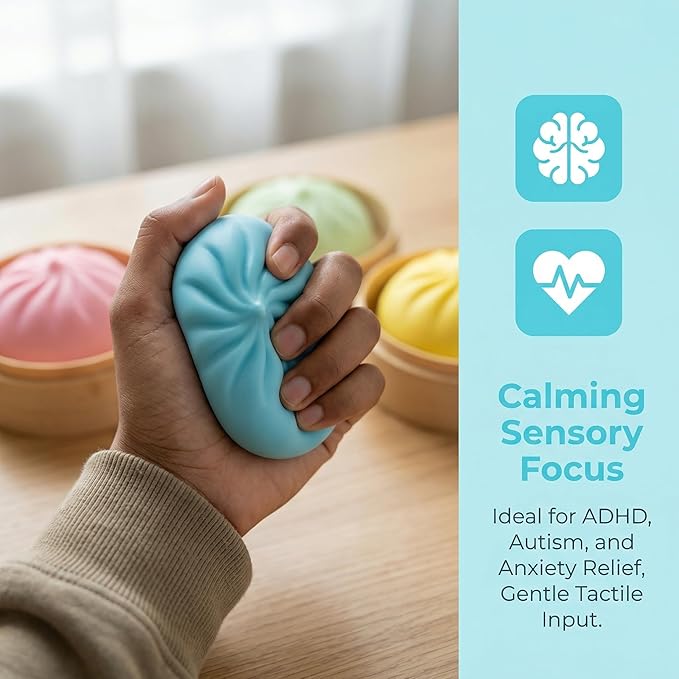 Squishy Dumpling Sensory Toys Mystery Dumpling Squishy Stress Relief Fidget Easter Gifts for Kids & Adults Anxiety Relief Squeeze Toy for Boys and Girls Easter Basket Stuffers for Teens