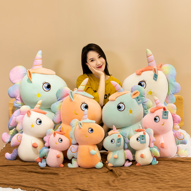 Cute starry unicorn plush toy doll for sleeping on the bed, playmate, doll, baby doll, birthday gift