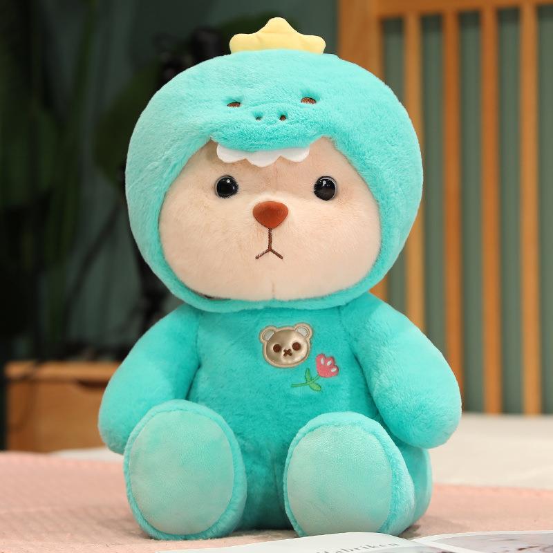 New cute teddy bear creative transformation into small bear plush doll cross-border plush toy grab machine doll machine wholesale