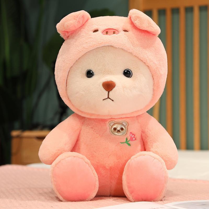 New cute teddy bear creative transformation into small bear plush doll cross-border plush toy grab machine doll machine wholesale