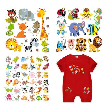 Cartoon animal heat transfer sticker - Giclée print - Water-resistant washable heat transfer sticker with pattern
